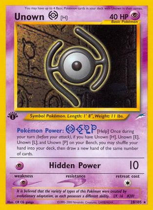 Unown [H] - 28/105 [Neo Destiny] 1st Edition