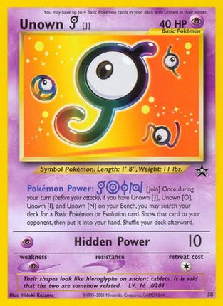 Unown [J] - 38/null [WoTC Promo]