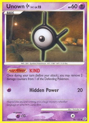 Unown [K] - 68/132 [Secret Wonders] Reverse Holofoil