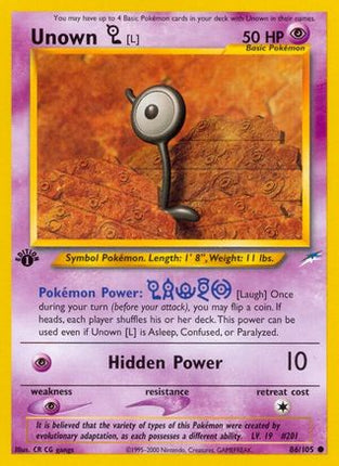 Unown [L] - 86/105 [Neo Destiny] 1st Edition