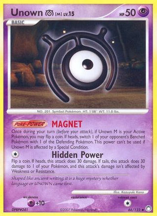 Unown [M] - 66/null [Mysterious Treasures] Reverse Holofoil
