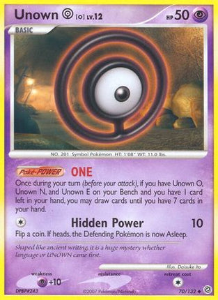 Unown [O] - 70/132 [Secret Wonders] Reverse Holofoil