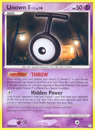 Unown [T] - 67/123 [Mysterious Treasures] Reverse Holofoil