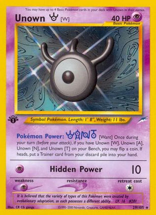 Unown [W] - 29/105 [Neo Destiny] 1st Edition