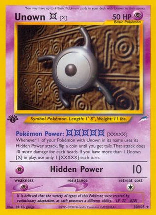 Unown [X] - 30/105 [Neo Destiny] Unlimited