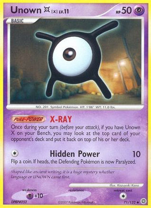 Unown [X] - 71/132 [Secret Wonders] Reverse Holofoil