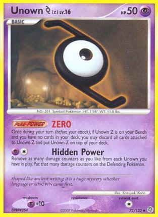 Unown [Z] - 72/132 [Secret Wonders]