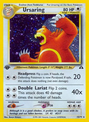 Ursaring (15) - 15/75 [Neo Discovery] Unlimited Holofoil