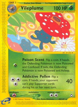 Vileplume - 43/147 [Aquapolis] Reverse Holofoil