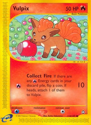 Vulpix - 116/147 [Aquapolis] Reverse Holofoil
