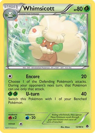 Whimsicott (12) - 12/98 [Emerging Powers] Reverse Holofoil