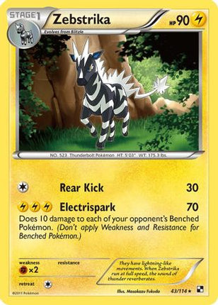 Zebstrika (43) - 43/114 [Black and White] Reverse Holofoil