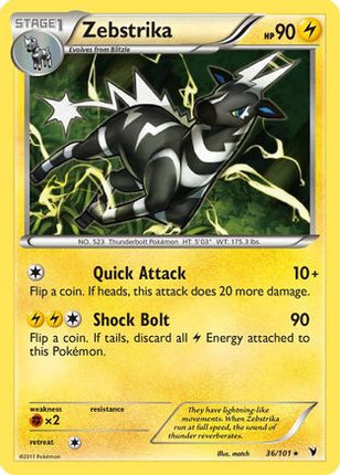 Zebstrika - 36/101 [Noble Victories] Reverse Holofoil
