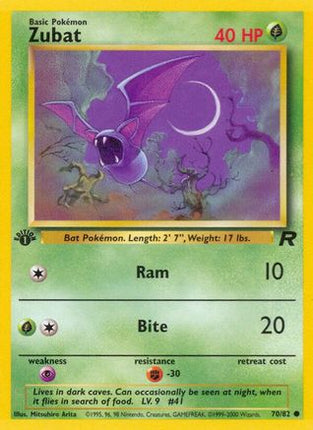 Zubat - 70/82 [Team Rocket] 1st Edition