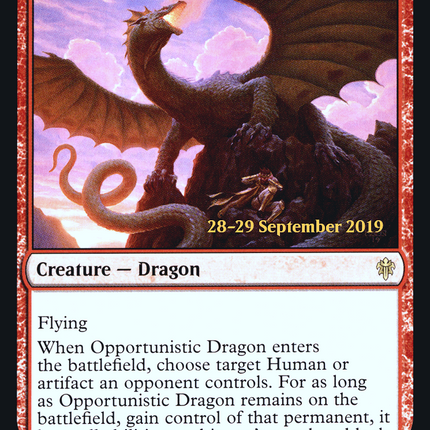Opportunistic Dragon [Throne of Eldraine Promos] Prerelease Foil