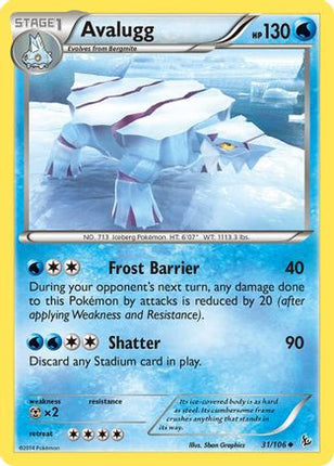 Avalugg - 31/106 [XY - Flashfire] Reverse Holofoil