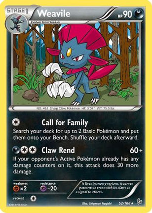 Weavile - 52/106 [XY - Flashfire] Reverse Holofoil