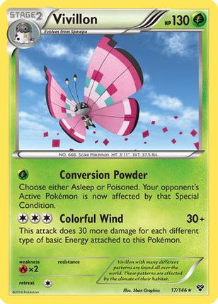 Vivillon (Meadow [Pink]) - 17/106 [XY Base Set] Holofoil