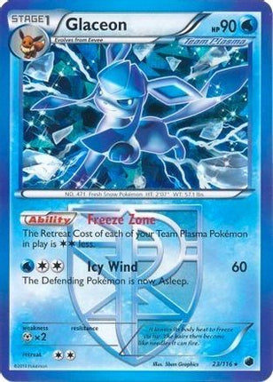 Glaceon - 23/116 (BW Plasma Freeze) [Deck Exclusives] Holofoil