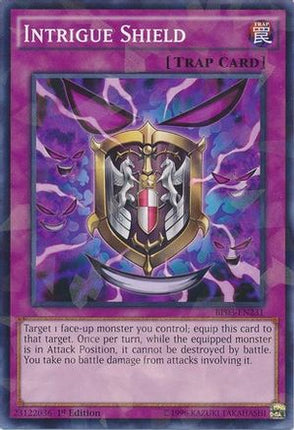 Intrigue Shield (Shatterfoil) (Shatterfoil Rare) [BP03-EN231] 1st Edition