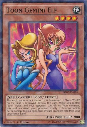 Toon Gemini Elf (Shatterfoil) (Shatterfoil Rare) [BP03-EN014] 1st Edition