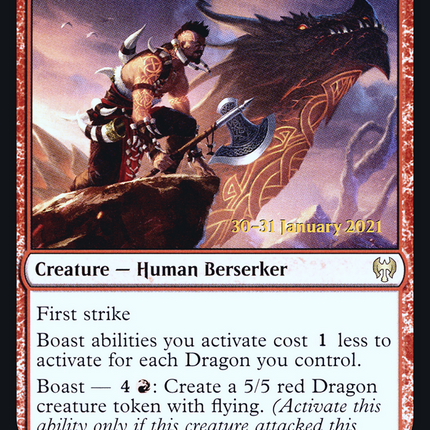 Dragonkin Berserker [Kaldheim Promos] Prerelease Foil