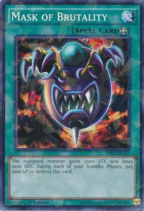 Mask of Brutality (Shatterfoil) (Shatterfoil Rare) [BP03-EN137] 1st Edition