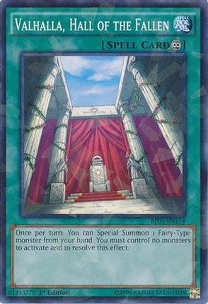 Valhalla, Hall of the Fallen (Shatterfoil) (Shatterfoil Rare) [BP03-EN154] 1st Edition