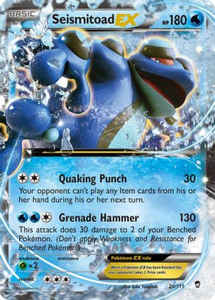 Seismitoad EX - 20/106 [XY - Furious Fists] Holofoil