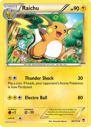 Raichu - 28/106 [XY - Furious Fists] Reverse Holofoil