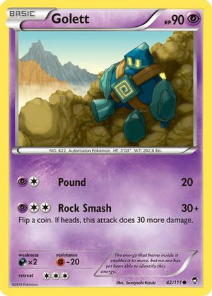 Golett - 42/106 [XY - Furious Fists] Reverse Holofoil