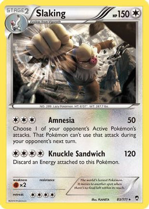Slaking - 83/106 [XY - Furious Fists] Reverse Holofoil