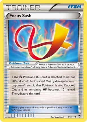 Focus Sash - 91/106 [XY - Furious Fists] Reverse Holofoil