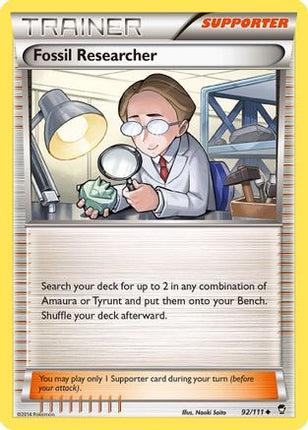 Fossil Researcher - 92/106 [XY - Furious Fists] Reverse Holofoil