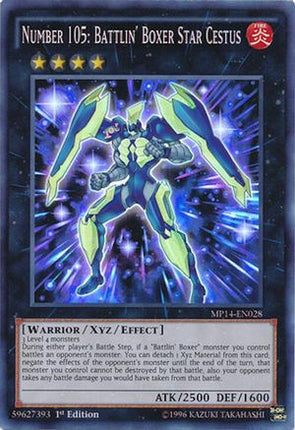 Number 105: Battlin' Boxer Star Cestus (Super Rare) [MP14-EN028] 1st Edition