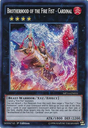 Brotherhood of the Fire Fist - Cardinal (Secret Rare) [MP14-EN031] Unlimited