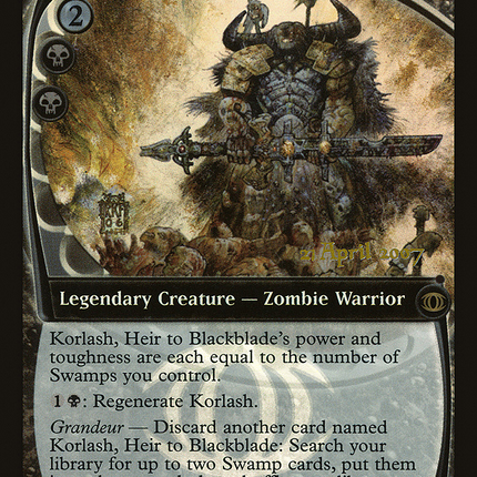 Korlash, Heir to Blackblade [Future Sight Promos] Prerelease Foil