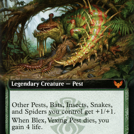 Blex, Vexing Pest // Search for Blex (Extended Art) [Strixhaven: School of Mages]