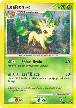 Leafeon - 24/100 (DP Majestic Dawn) [Deck Exclusives] Holofoil