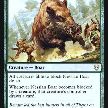 Nessian Boar [Theros Beyond Death Promos] Prerelease Foil