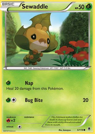 Sewaddle - 5/106 [XY - Phantom Forces] Reverse Holofoil