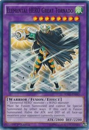 Elemental HERO Great Tornado (Common / Short Print) [SDHS-EN045] Structure Deck: HERO Strike Unlimited