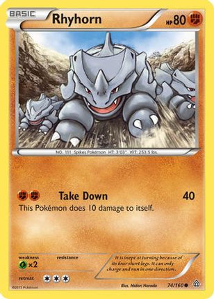 Rhyhorn - 74/106 [XY - Primal Clash] Reverse Holofoil