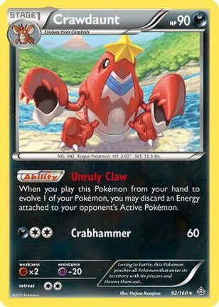 Crawdaunt - 92/106 [XY - Primal Clash] Reverse Holofoil