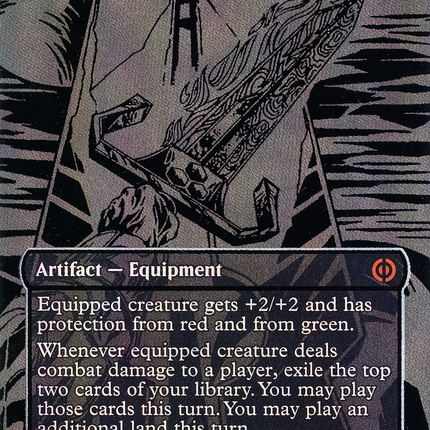 Sword of Forge and Frontier (Borderless) [Phyrexia: All Will Be One] Oil Slick Raised Foil