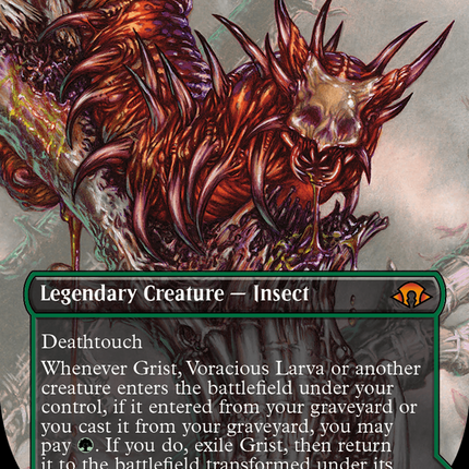 Grist, Voracious Larva // Grist, the Plague Swarm (Borderless) [Modern Horizons 3] Textured Foil