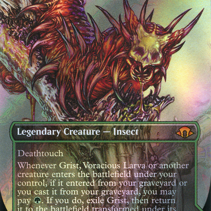 Grist, Voracious Larva // Grist, the Plague Swarm (Borderless) [Modern Horizons 3] Textured Foil