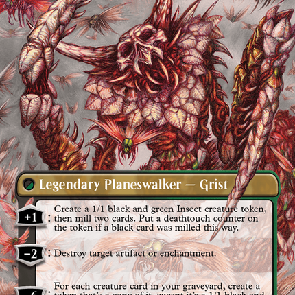 Grist, Voracious Larva // Grist, the Plague Swarm (Borderless) [Modern Horizons 3] Textured Foil