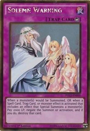 Solemn Warning (Gold Rare) [PGL2-EN068] 1st Edition
