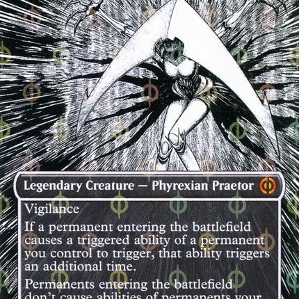 Elesh Norn, Mother of Machines (Showcase) (Borderless) [Phyrexia: All Will Be One] Step-and-Compleat Foil